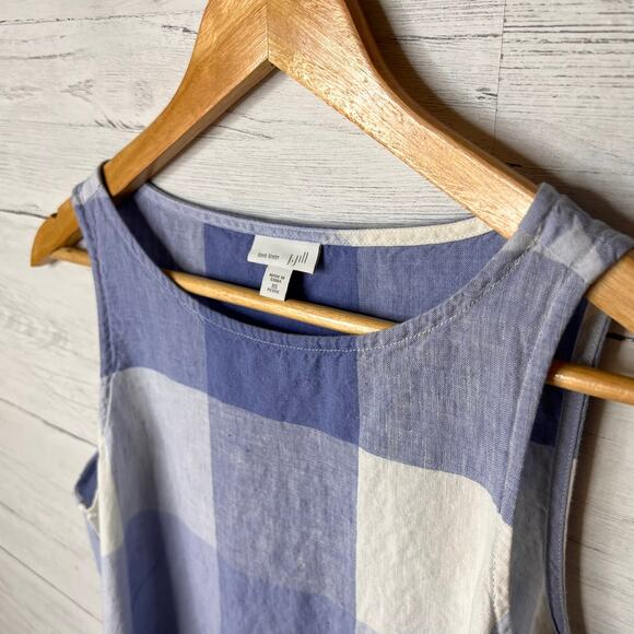 J Jill Dress Womens Size XS Blue & White Love Linen Gingham 100% Linen Tie - Picture 10 of 16